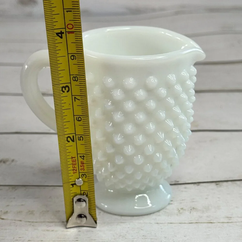 Vintage Fenton Milk Glass Hobnail Creamer & Sugar‎ Bowl Set White